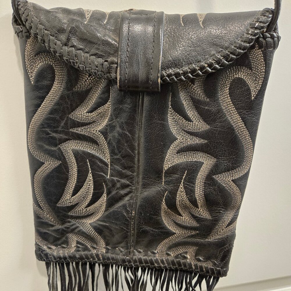 Retro Cowboy Boot Bag with Fringe